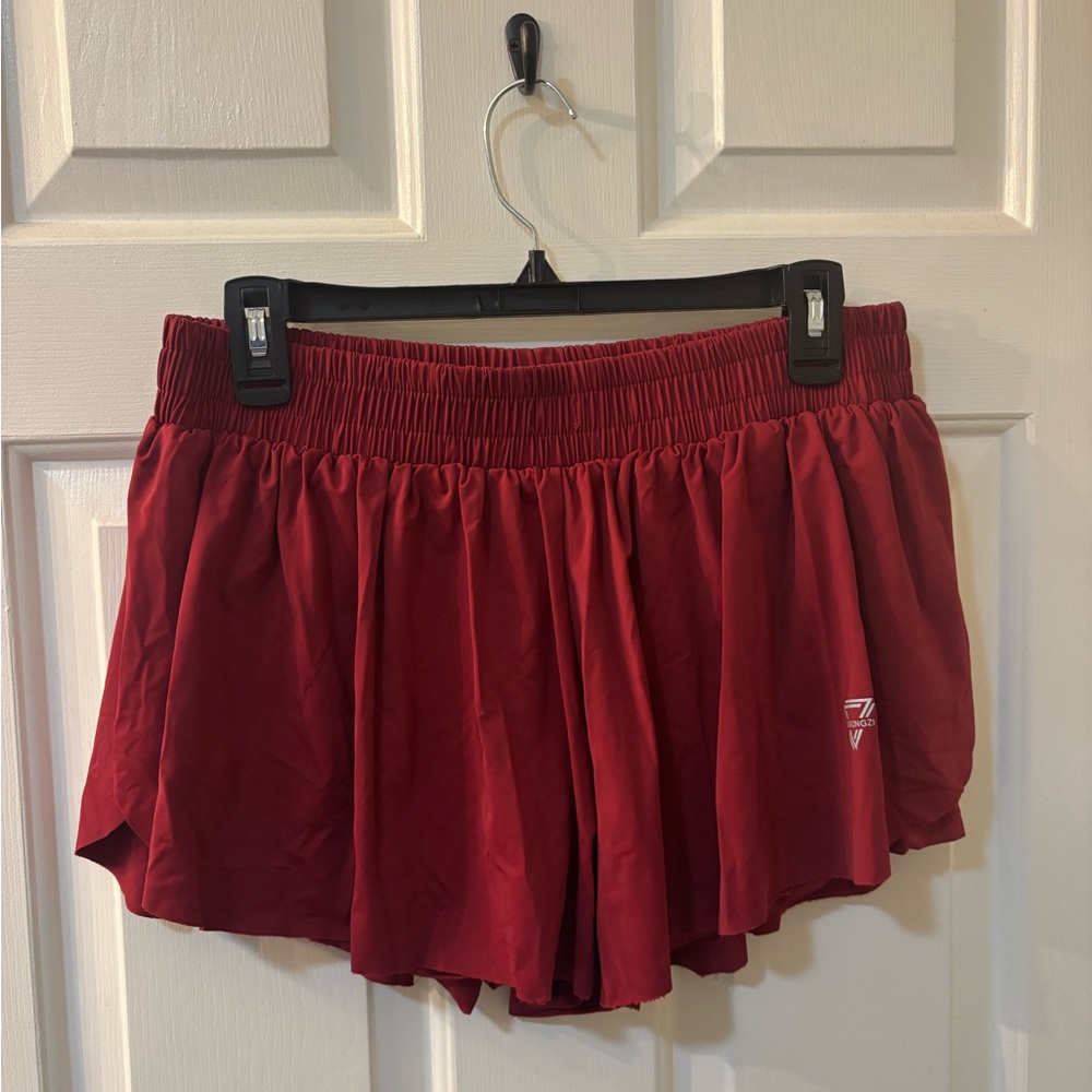 Luogongzi Burgundy Women’s Shorts: Size 2XL